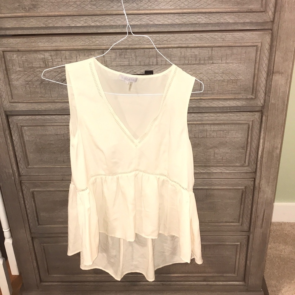 Hi lo cream colored tank blouse EUC